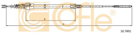 Трос тормоза стояночного COFLE 10.7491 VW PASSAT 1.8-2.0 93- фотография №1