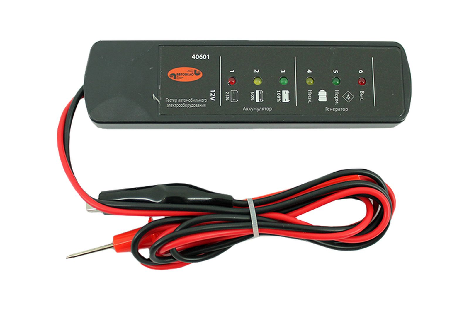Тестер для АКБ и генератора АвтоDело 40601 со световым индикатором фотография №1