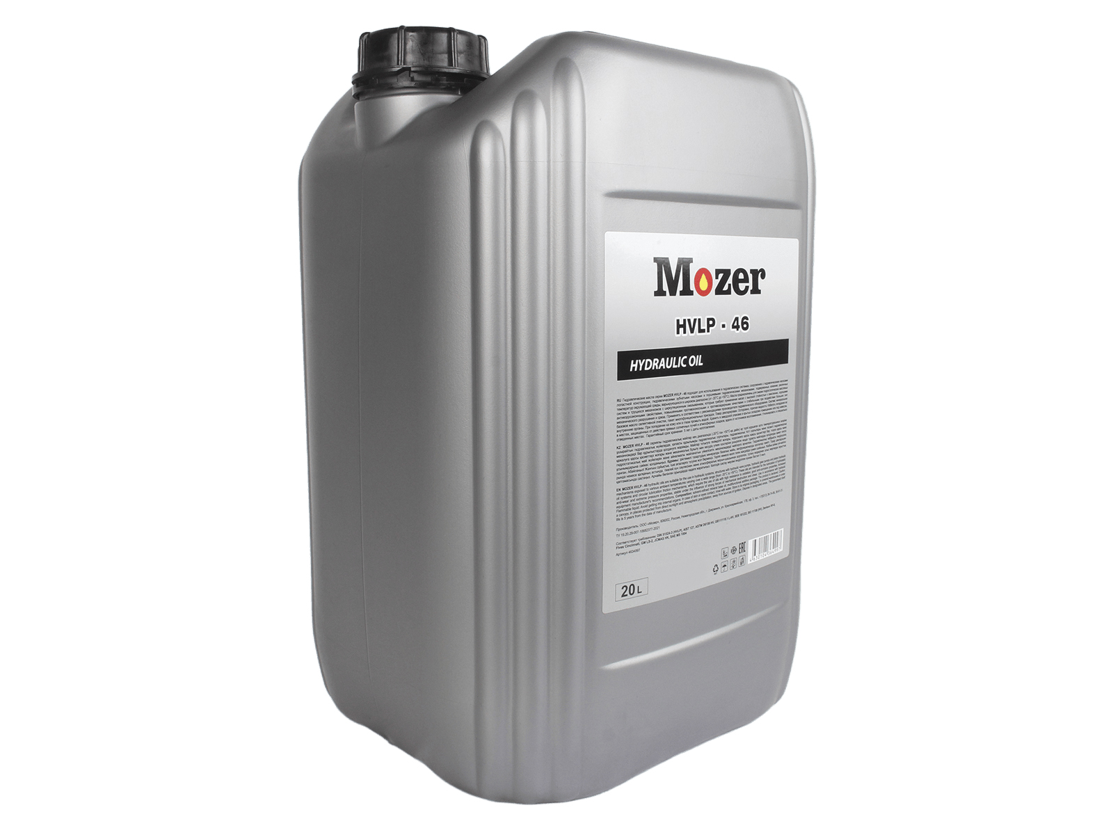 Масло гидравлическое MOZER Hydraulic Oil HVLP-46 20л фотография №3