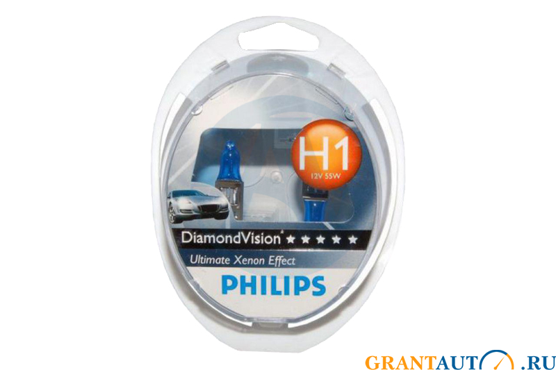 Лампа 12Vx55W H1 PHILIPS DIAMONT VISION 2шт комплект фотография №1