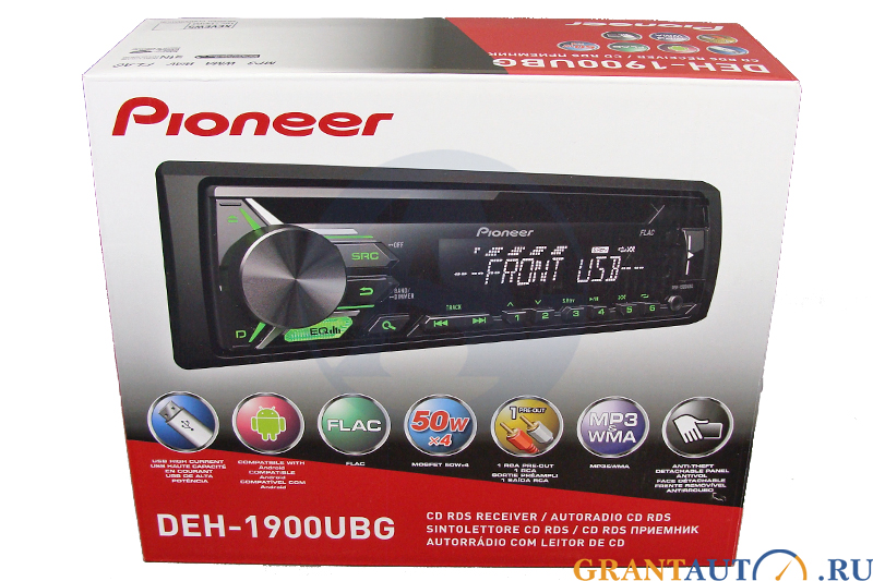 MP3-ресивер автомагнитола PIONEER DEH-1900UBG фотография №1