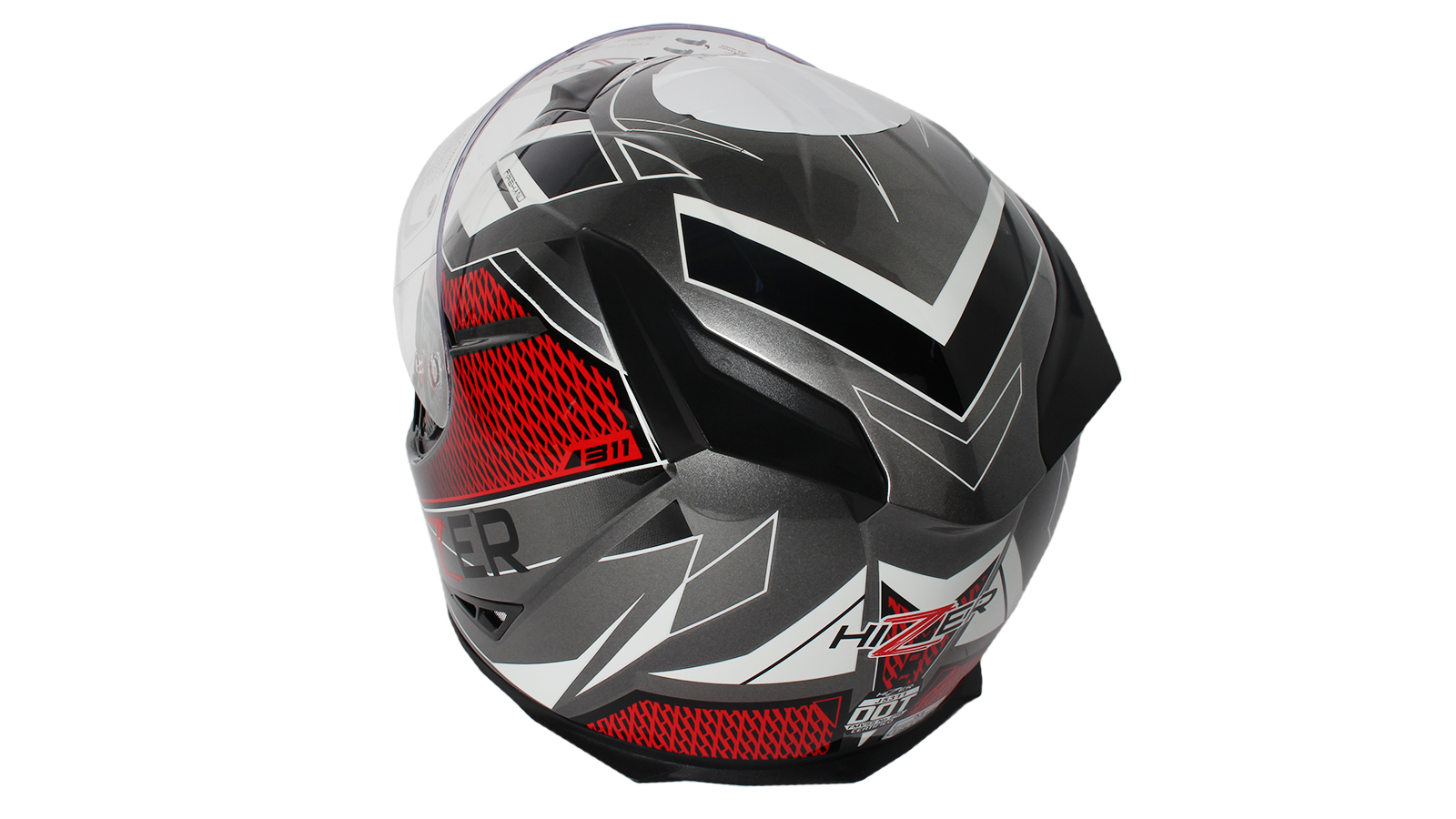 Шлем мото интеграл HIZER J5311-3 gray/white L фотография №3