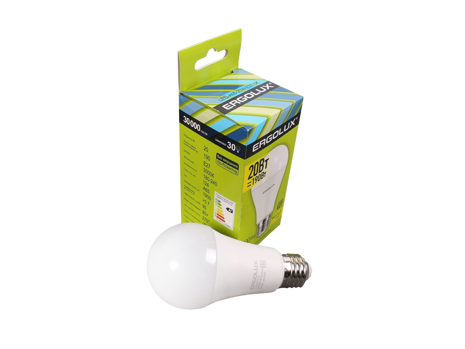 Лампа светодиодная Ergolux LED-A65-20W-E27-3K ЛОН фотография №4