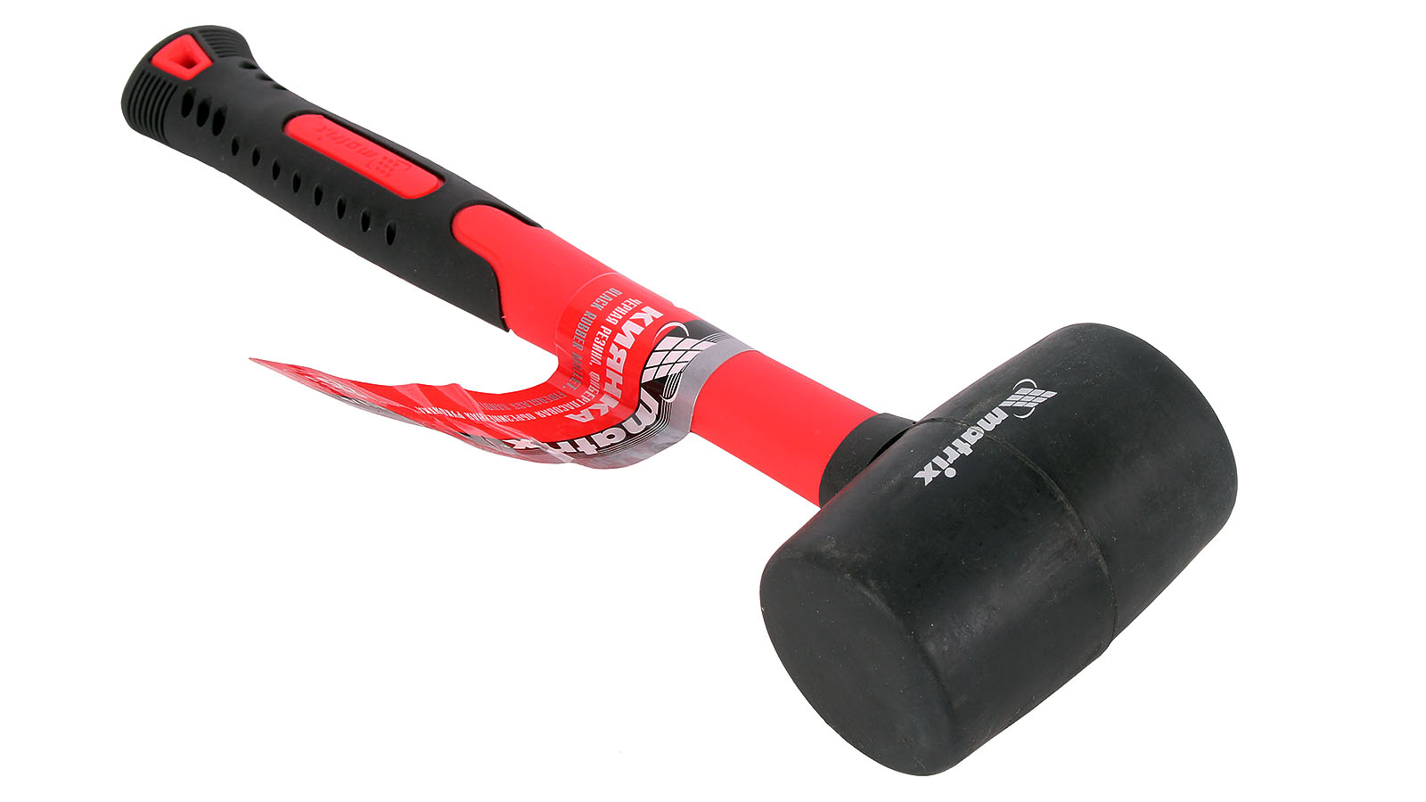 Киянка резиновая MATRIX 225 гр черная с фиберглассовой ручкой фотография №3