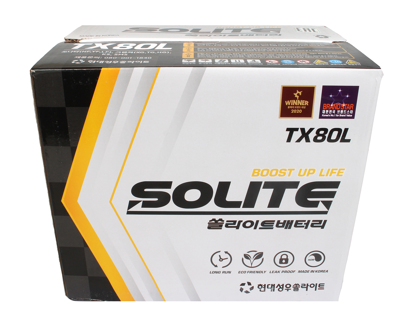 Аккумуляторная батарея SOLITE TAXI 80L 90D26L 6СТ80 обратная фотография №4