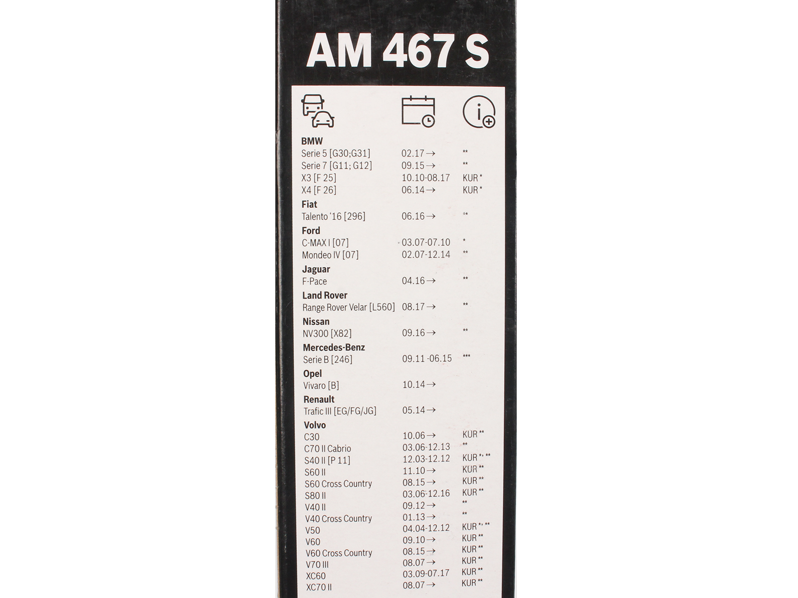 Щетка стеклоочистителя BOSCH 3397007467 AM467S комплект фотография №5