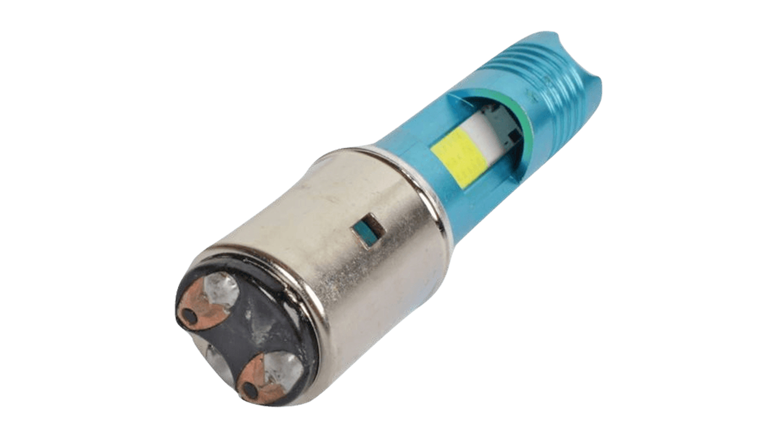 Лампа светодиодный BA20D 2LED металлик под линзу фотография №2