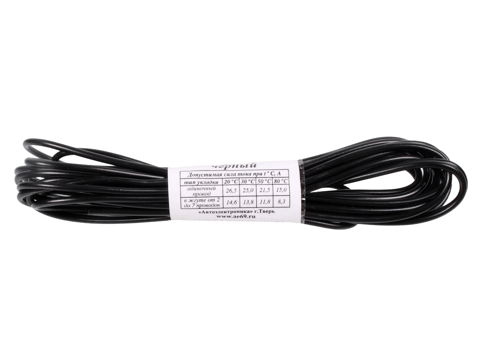 Провод автомобильный монтажный ПГВА 5м S-1.00мм черный фотография №2