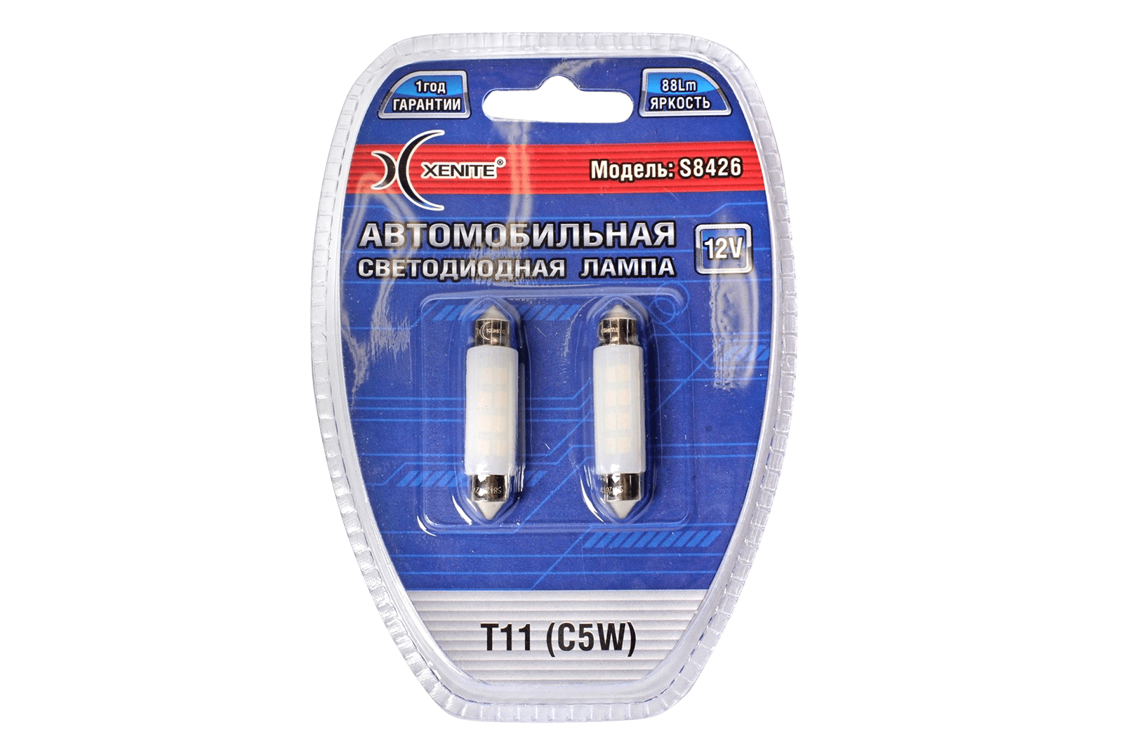 Лампа XENITE S8426 (T11/C5W) 12V 42мм 160Lm диодная комплект фотография №1