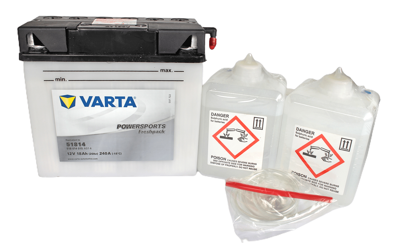 Аккумуляторная батарея VARTA белая 51814 6СТ18 518 014 015 фотография №1