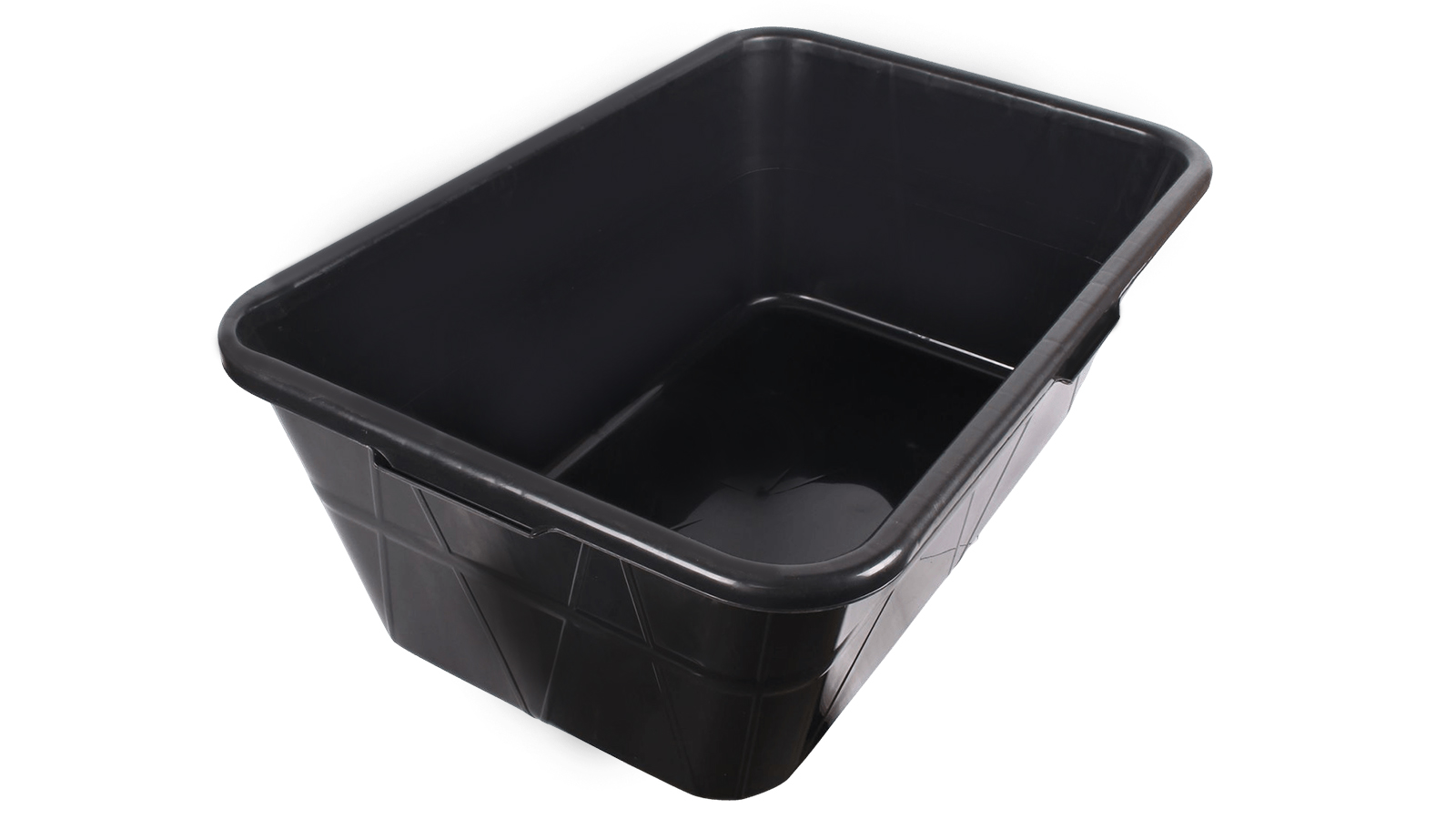 Таз строительный 60л пластик черный прямоугольный фотография №3