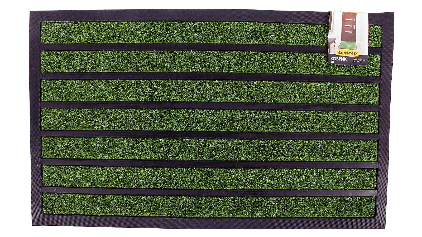 Коврик придверный SUNSTEP Riff 45х75см зелёный фотография №1