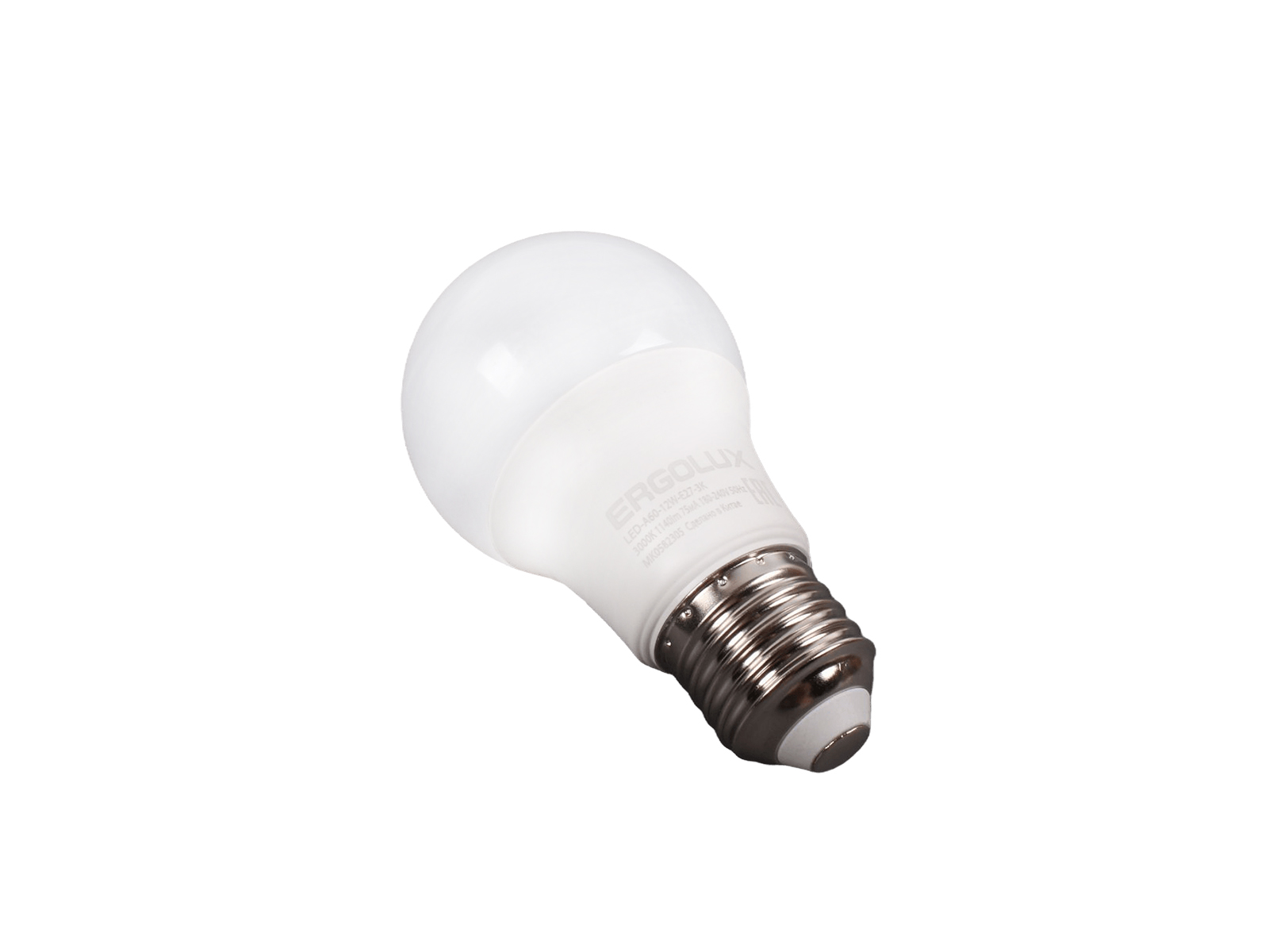 Лампа светодиодная Ergolux LED-A60-12W-E27-3K ЛОН фотография №2
