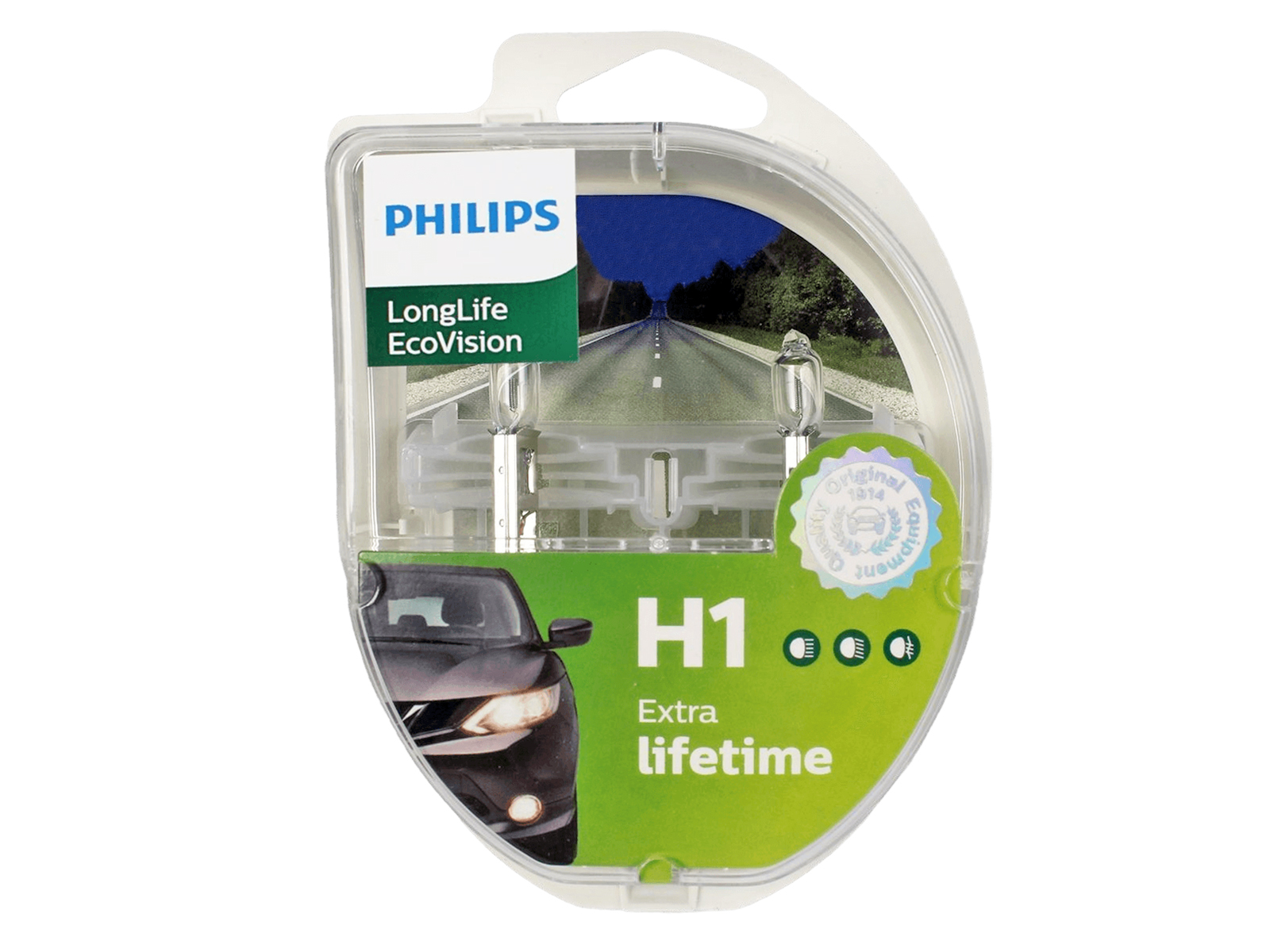Лампа 12Vx55W H1 PHILIPS LONG LIFE ECO VISION комплект фотография №1