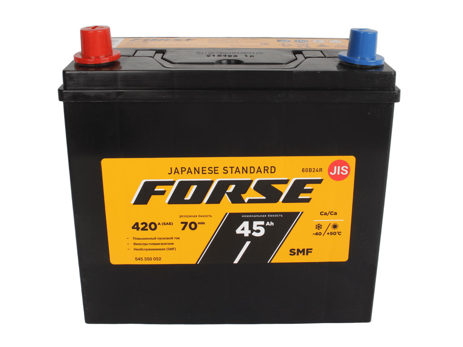 Аккумуляторная батарея FORSE 60B24R 6СТ45 азия фотография №2