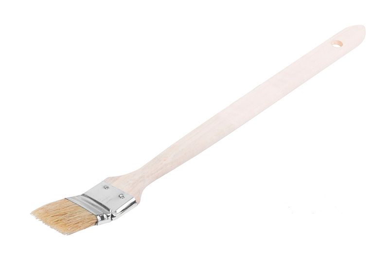 Кисть радиаторная натуральная светлая щетина деревянная ручка 1,5  38 мм фотография №1