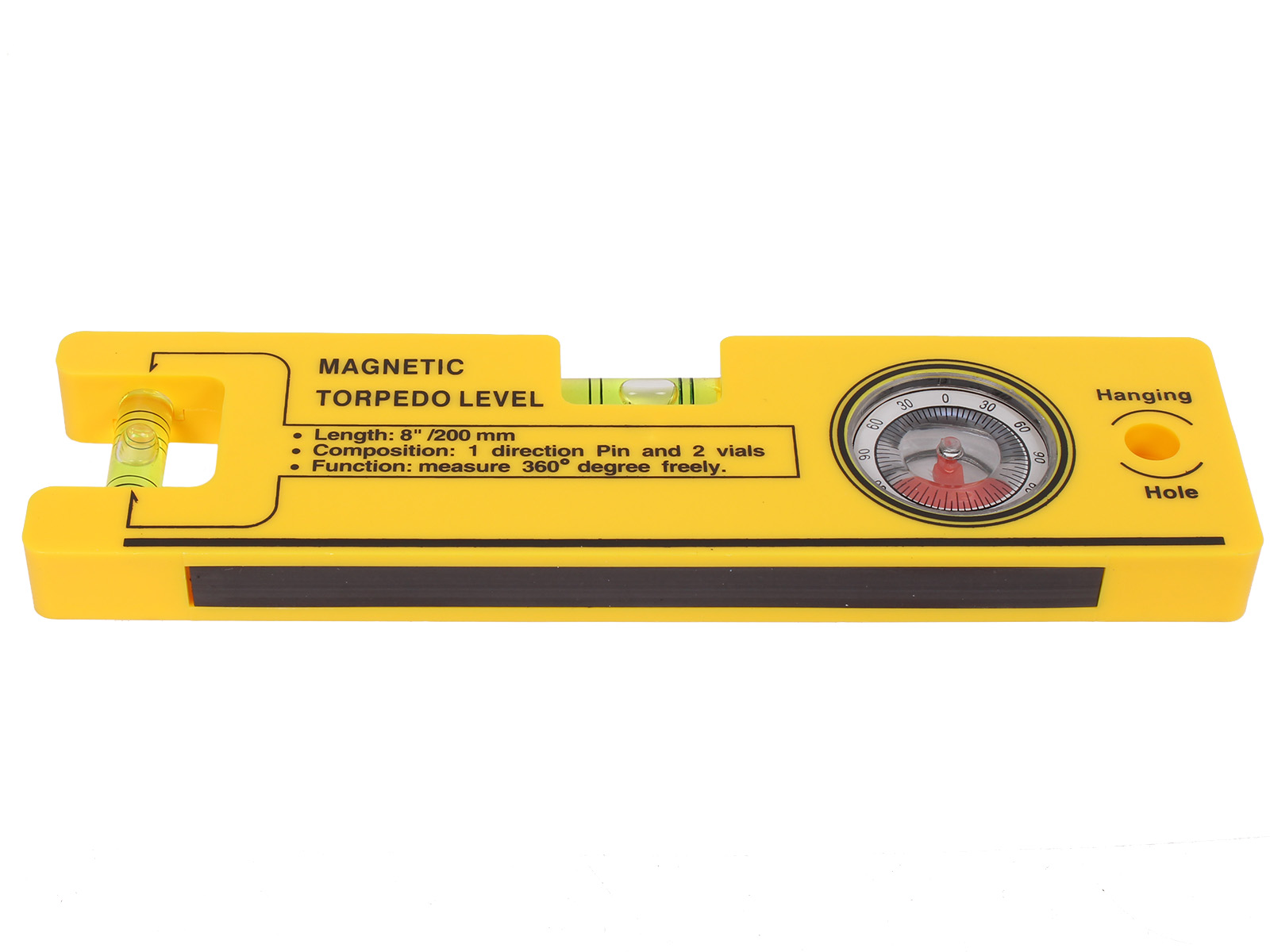 Уровень FIT пластиковый с угломером 200мм фотография №2