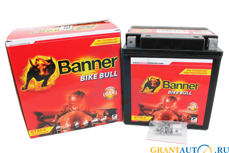 Аккумуляторная батарея BANNER Bike Bull 53001 GT30-3 YTZ30L-BS 6СТ30 фотография №1