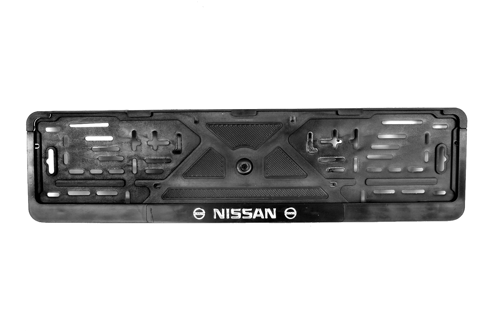 Рамка номерного знака NISSAN серебро рельеф 1шт фотография №1