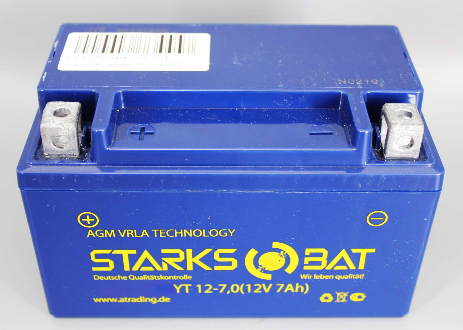 Аккумуляторная батарея STARKSBAT YT 12-7.0 YTX7A-BS 6СТ7 фотография №3