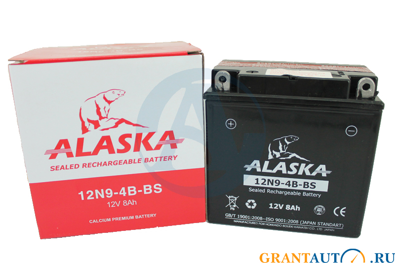 Аккумуляторная батарея ALASKA 12N9-4B-BS 6СТ9 agm фотография №1