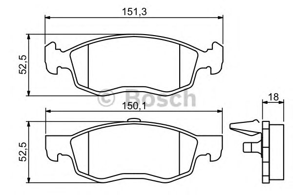 Колодки тормозные BOSCH 0986494197 RENAULT LOGAN фотография №1