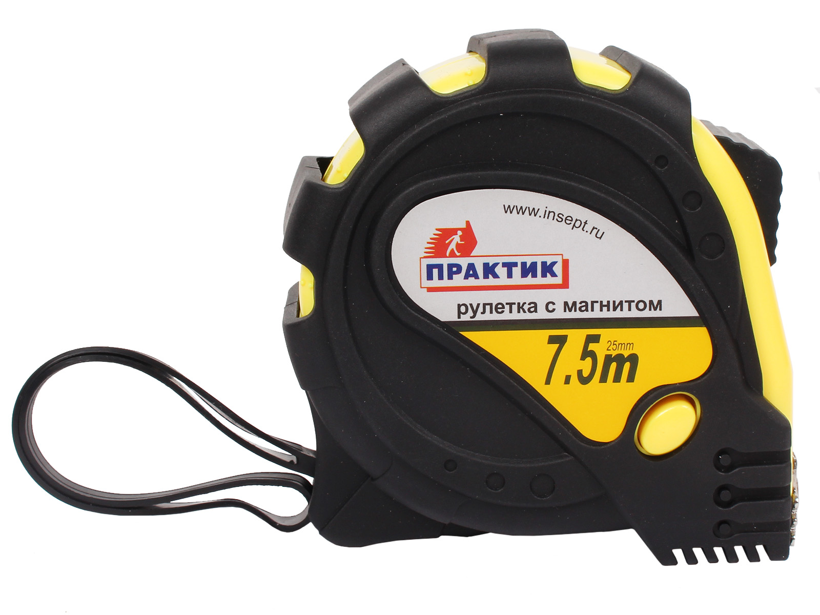 Рулетка 7.5м 25мм ПРАКТИК с магнитом фотография №1