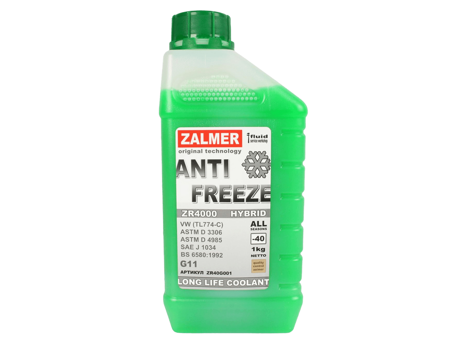Антифриз ZALMER ZR4000 G11 зеленый 1кг фотография №1