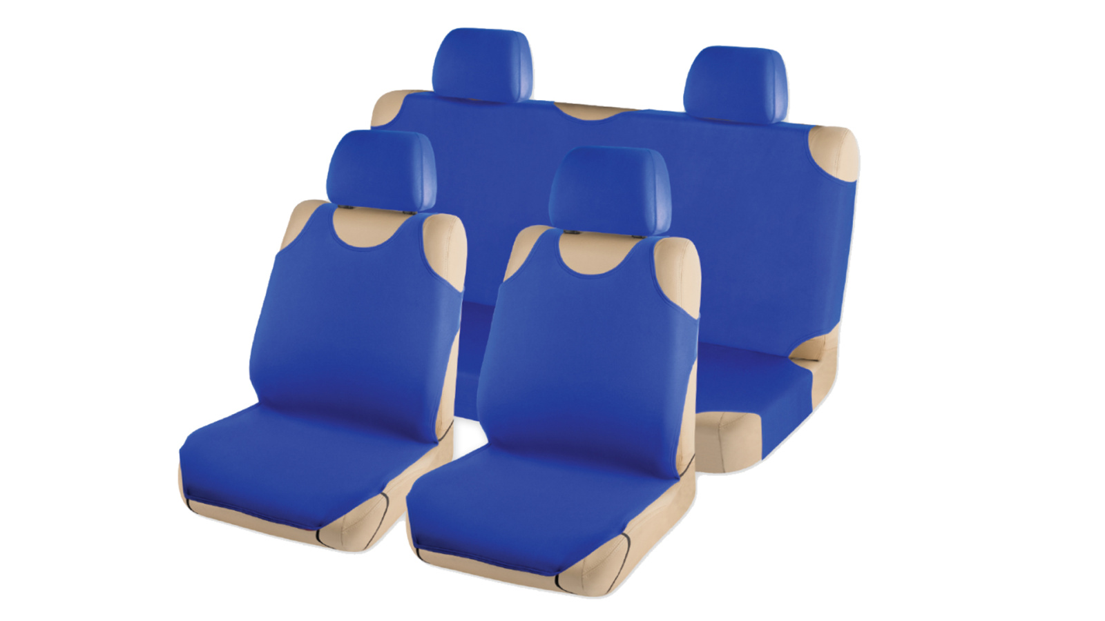 Комплект чехлов-маек на сиденья ARNEZI с подголовниками однотонный темно-синий 6 предметов A0508017 фотография №1