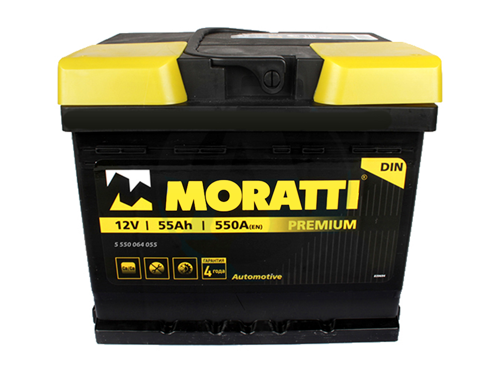 Аккумуляторная батарея MORATTI 6СТ55 низкий кубик обратная фотография №1