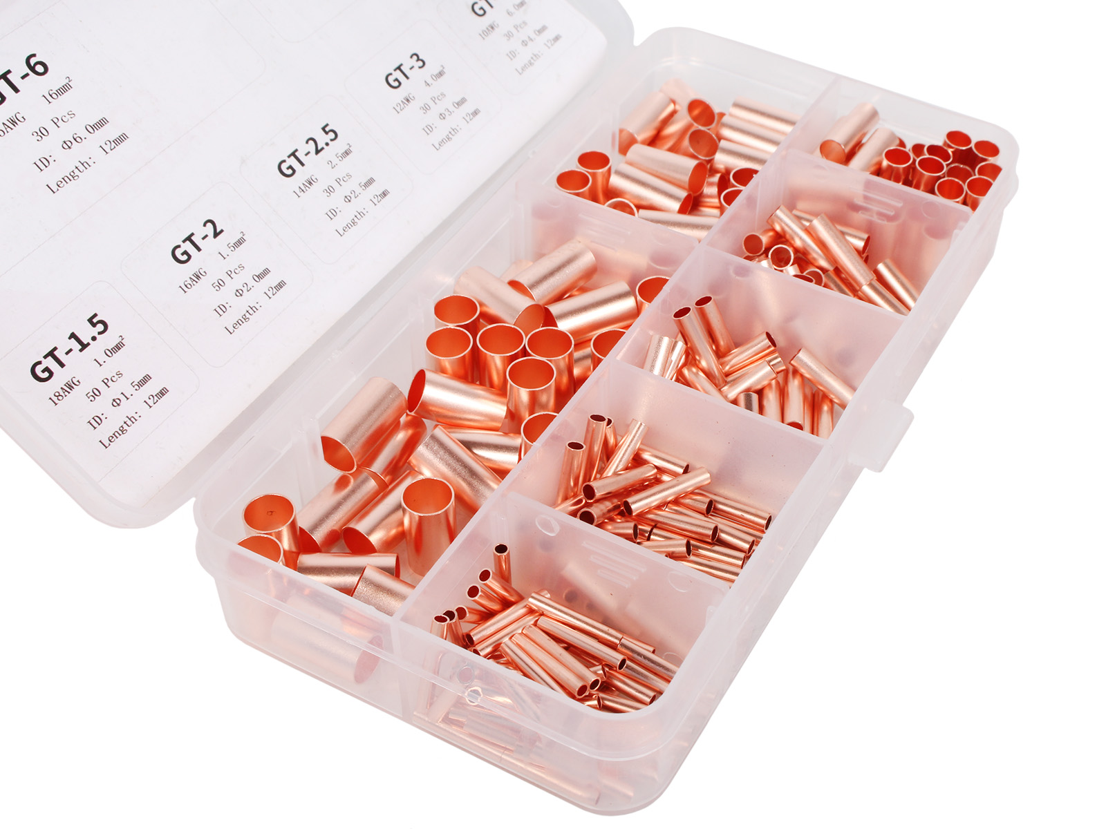 Набор соединителей проводов обжимных 1-6мм 250 предметов AR-KGO250P ANROKEY фотография №2