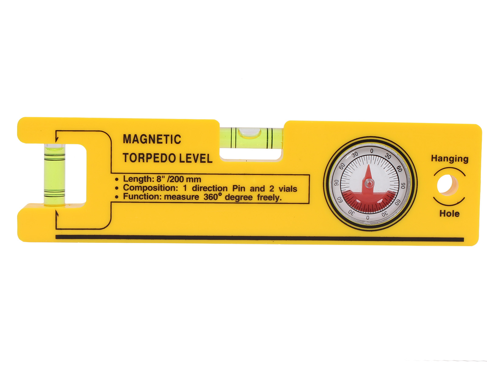 Уровень FIT пластиковый с угломером 200мм фотография №1