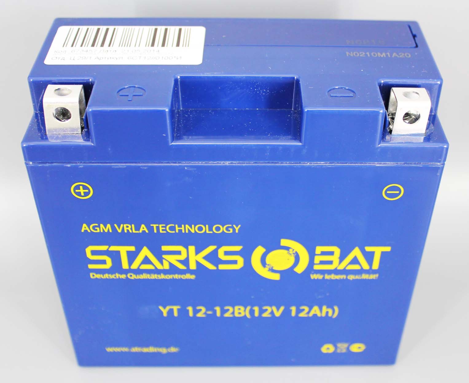 Аккумуляторная батарея STARKSBAT YT 12-12B YT14B-BS 6СТ12 фотография №3