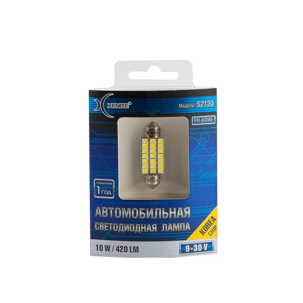 Лампа XENITE T11/C5W 9-30V 39мм 420Lm диодная шт фотография №1