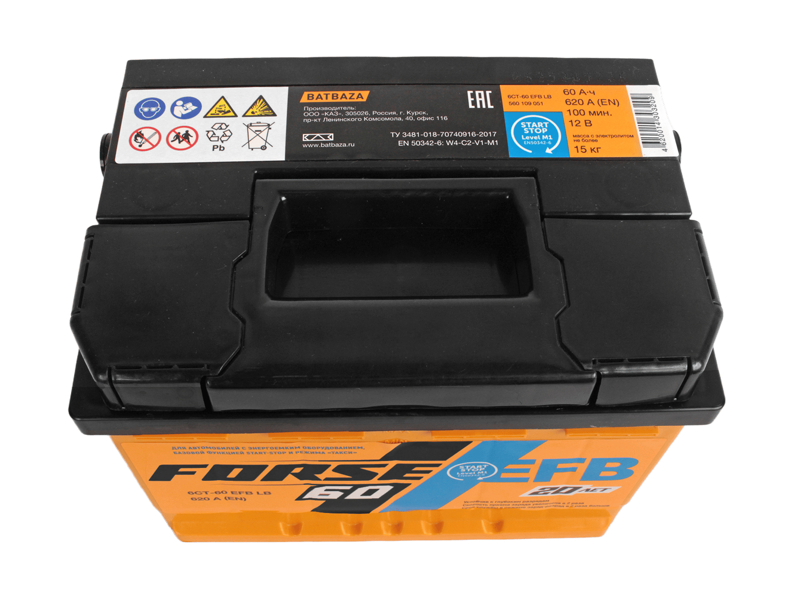 Аккумуляторная батарея FORSE EFB 6СТ60 фотография №3
