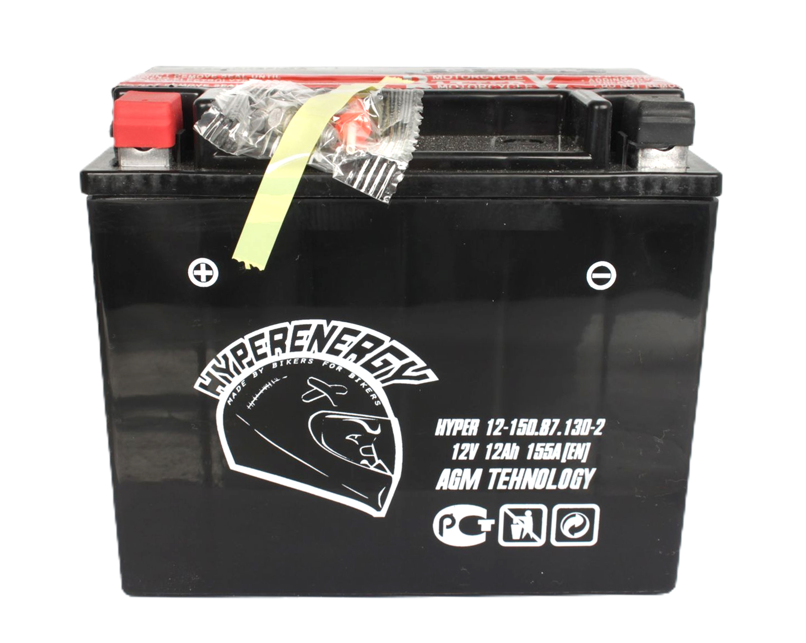 Мотоаккумулятор Hyperlook 12V 12Ah 155A YTX12 BS фотография №1