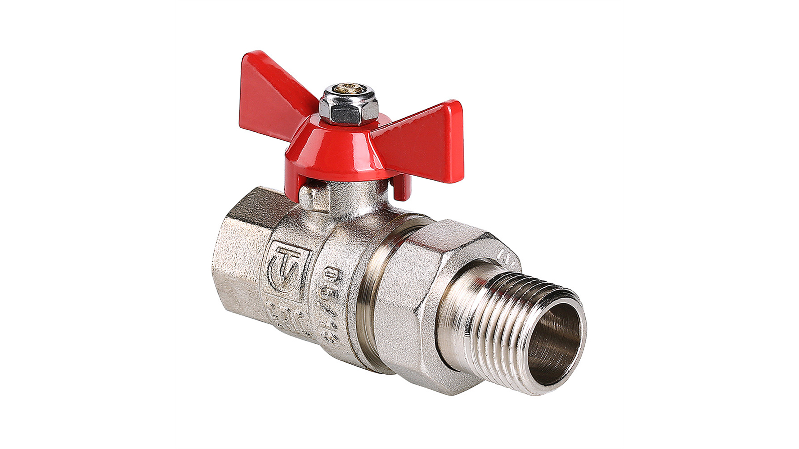 Кран шаровой 1/2 дюйма Valtec BASE c полусгоном вн-нар бабочка фотография №1