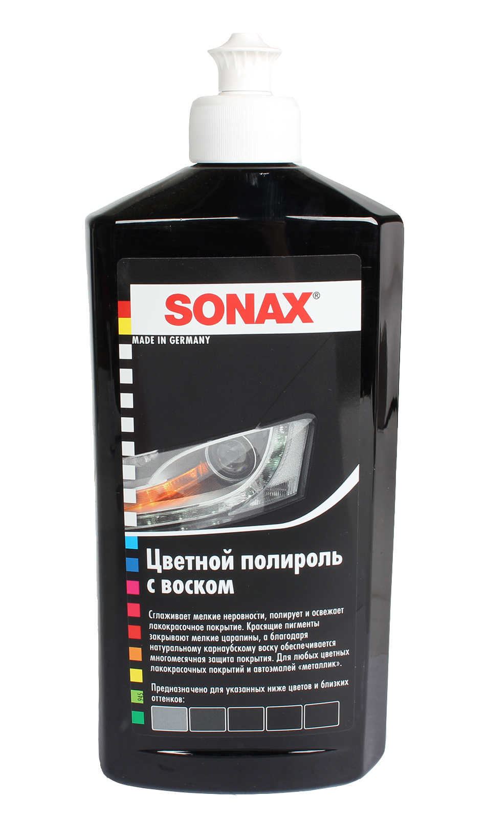 Полироль воск черный 0.5л SONAX 296100 фотография №1