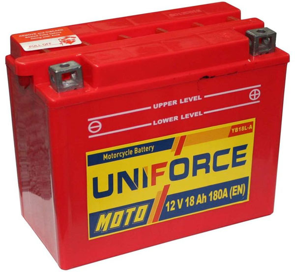 Аккумуляторная батарея UNIFORSE мотоYB18L-A 6СТ18 *518 015 018 фотография №1