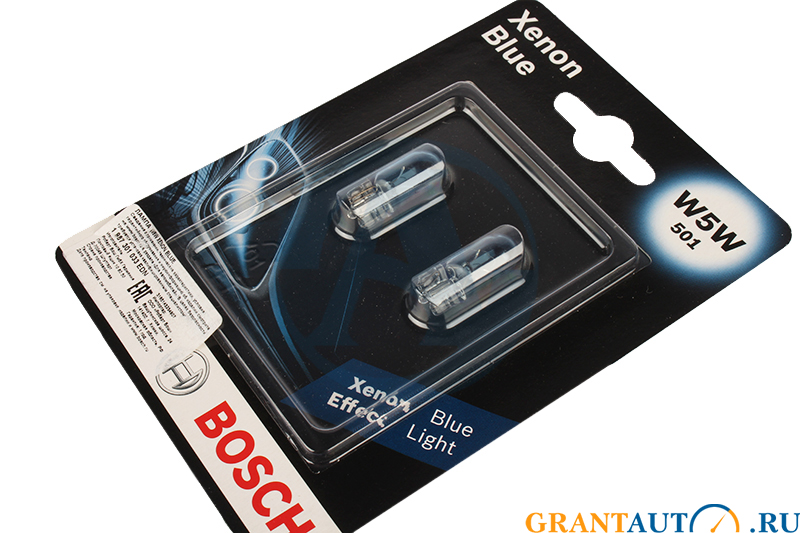 Лампа W5W BOSCH бесцокольная 1987301033 XENON BLUE 2шт фотография №2