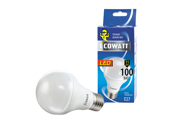 Лампа ECOWATT A60 230V 11W E27 4000K фотография №1