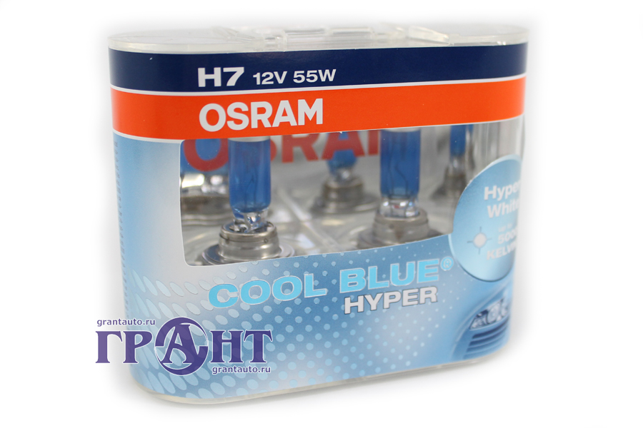 Набор ламп 12Vx55W H7 OSRAM COOL BLUE HYPER к-т. O-62210 CBH2 EURO фотография №1