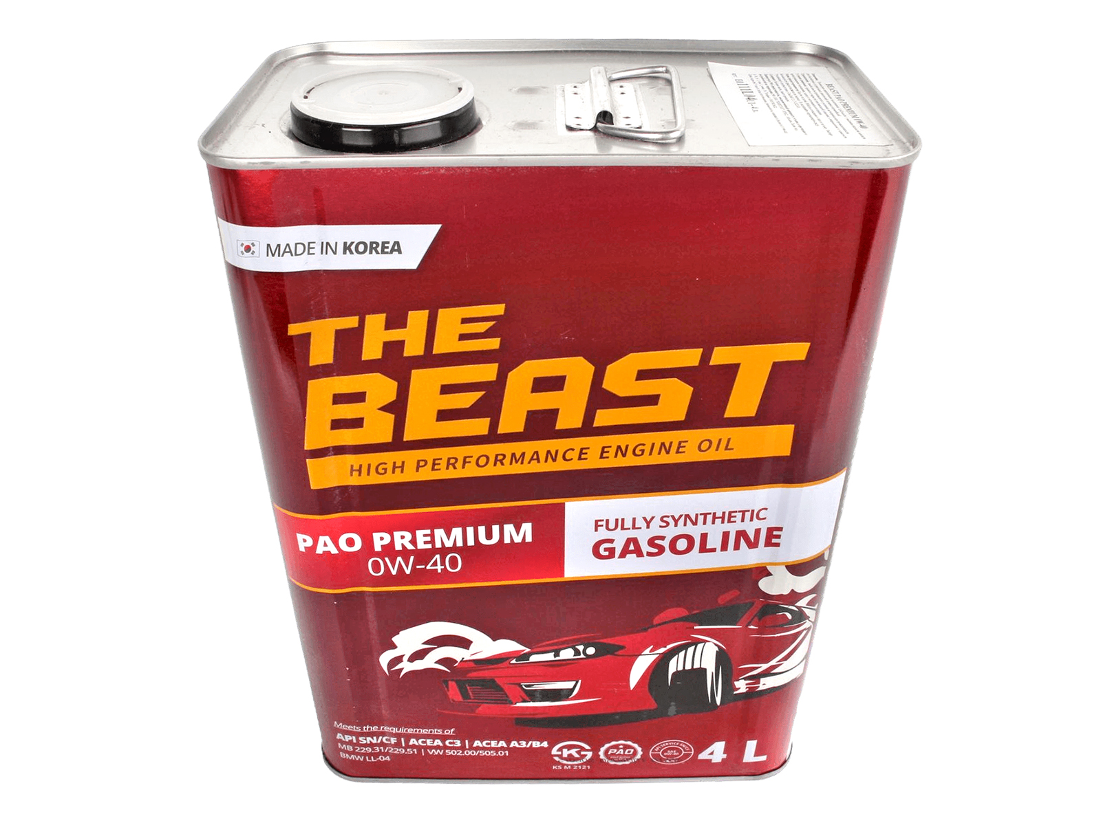 Масло моторное THE BEAST PAO PREMIUM 0W40 4л фотография №3