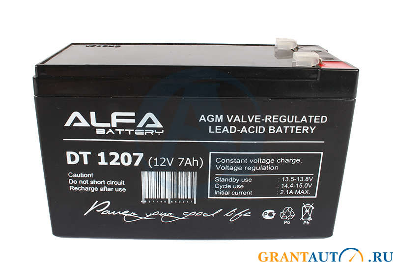 Промышленная аккумуляторная батарея AlfaBattery DT 1207 фотография №1