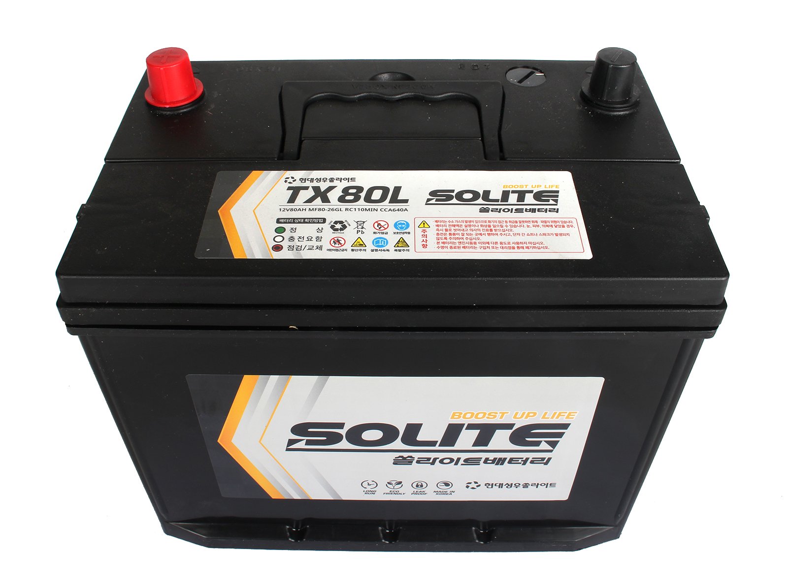 Аккумуляторная батарея SOLITE TAXI 80L 90D26L 6СТ80 обратная фотография №2