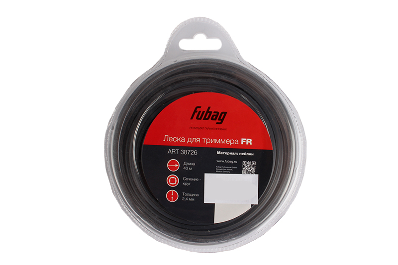 Леска для триммера FUBAG FR сечение круглое 40 м x 2.4 мм фотография №1