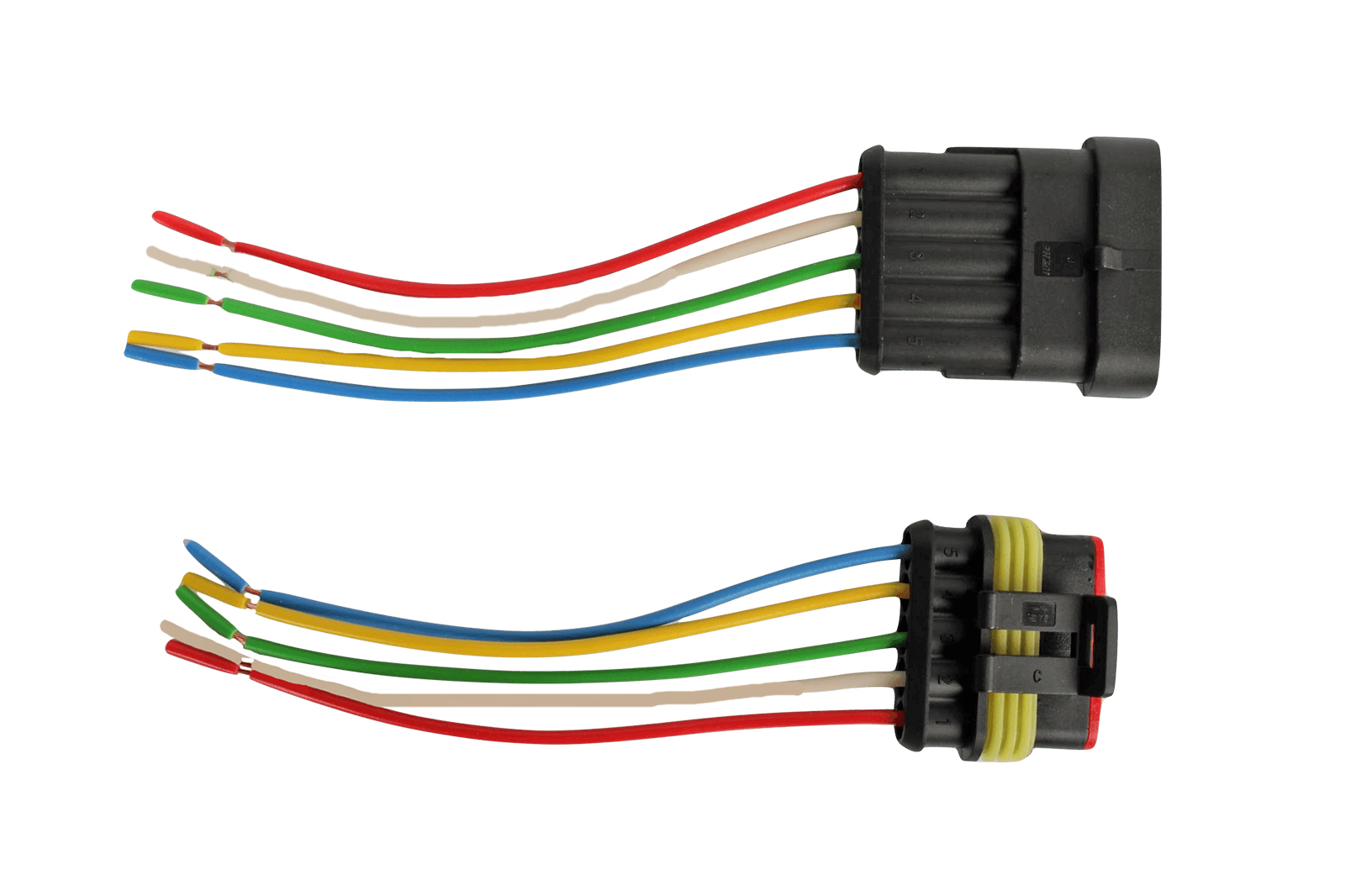 Разъем соединительный 5и-клеммный герметичный в сборе комплект 2 штуки фотография №1
