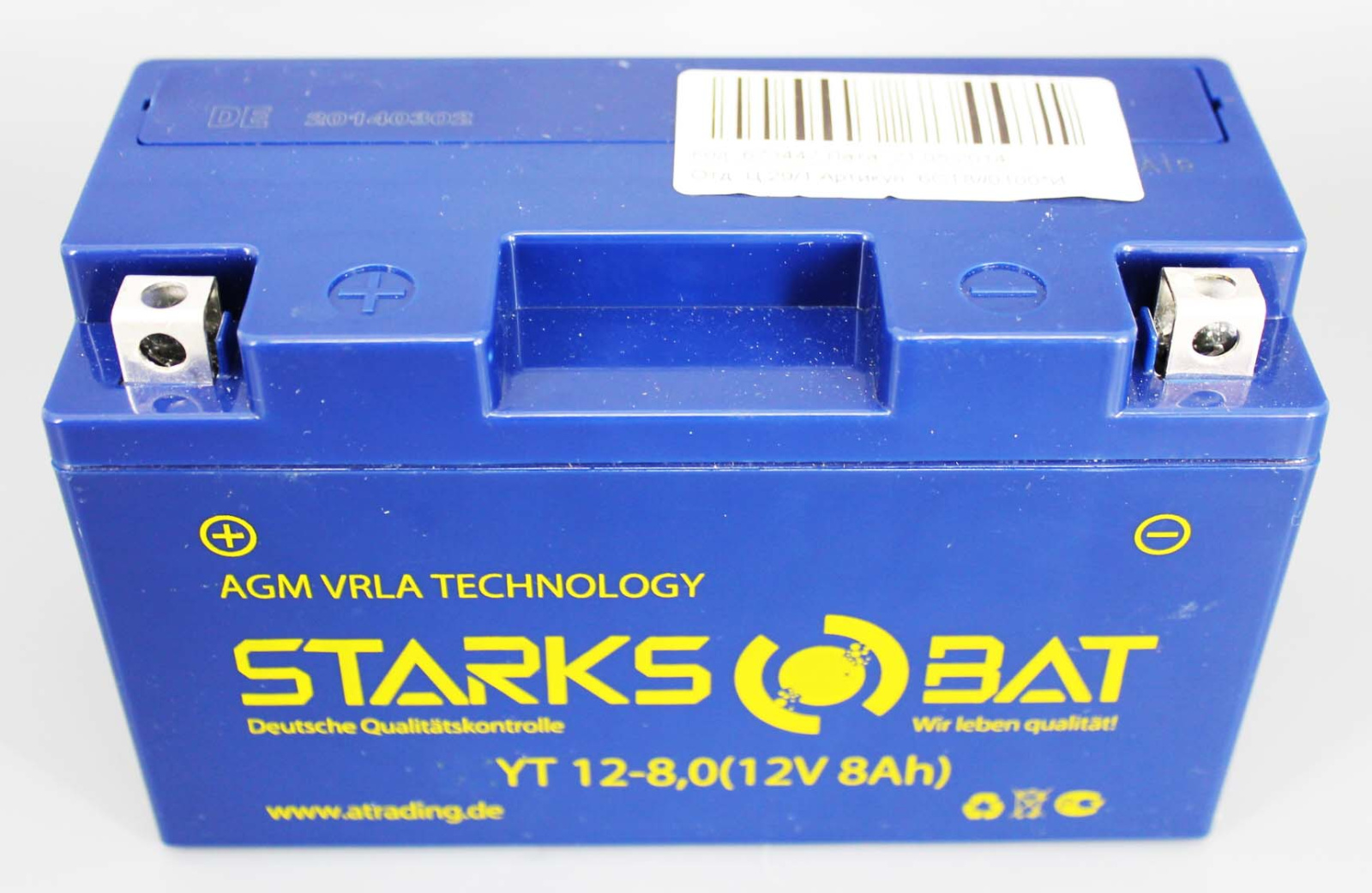 Аккумуляторная батарея STARKSBAT YT 12-8.0 YTX7B-BS 6СТ8 фотография №3