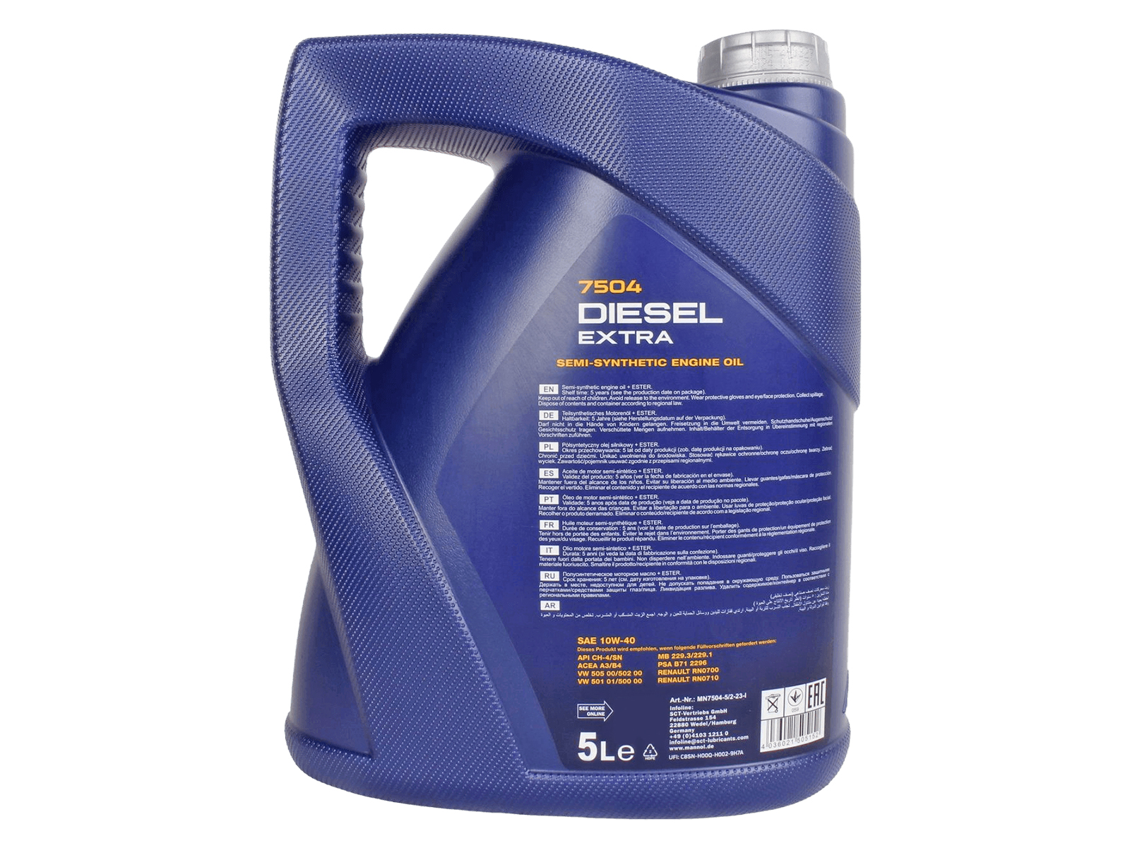 Масло моторное MANNOL DIESEL EXTRA 10W40 5л фотография №2