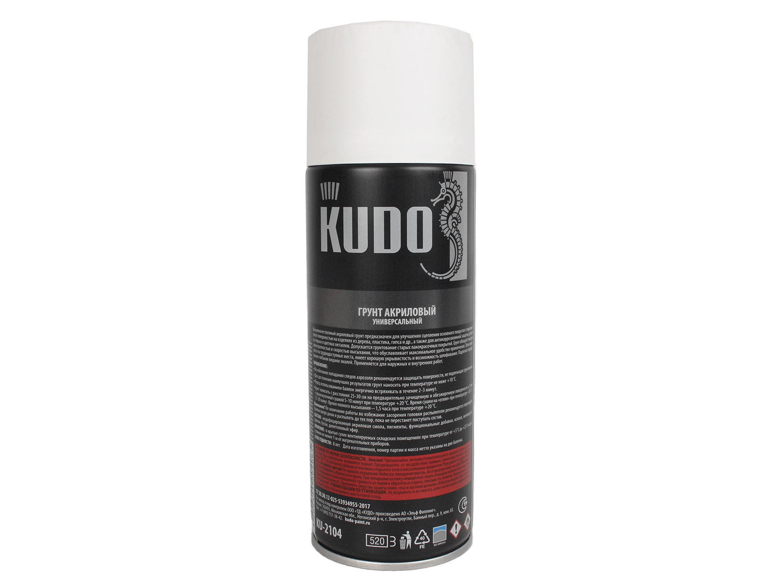 Грунт акриловый белый 520мл KUDO фотография №3